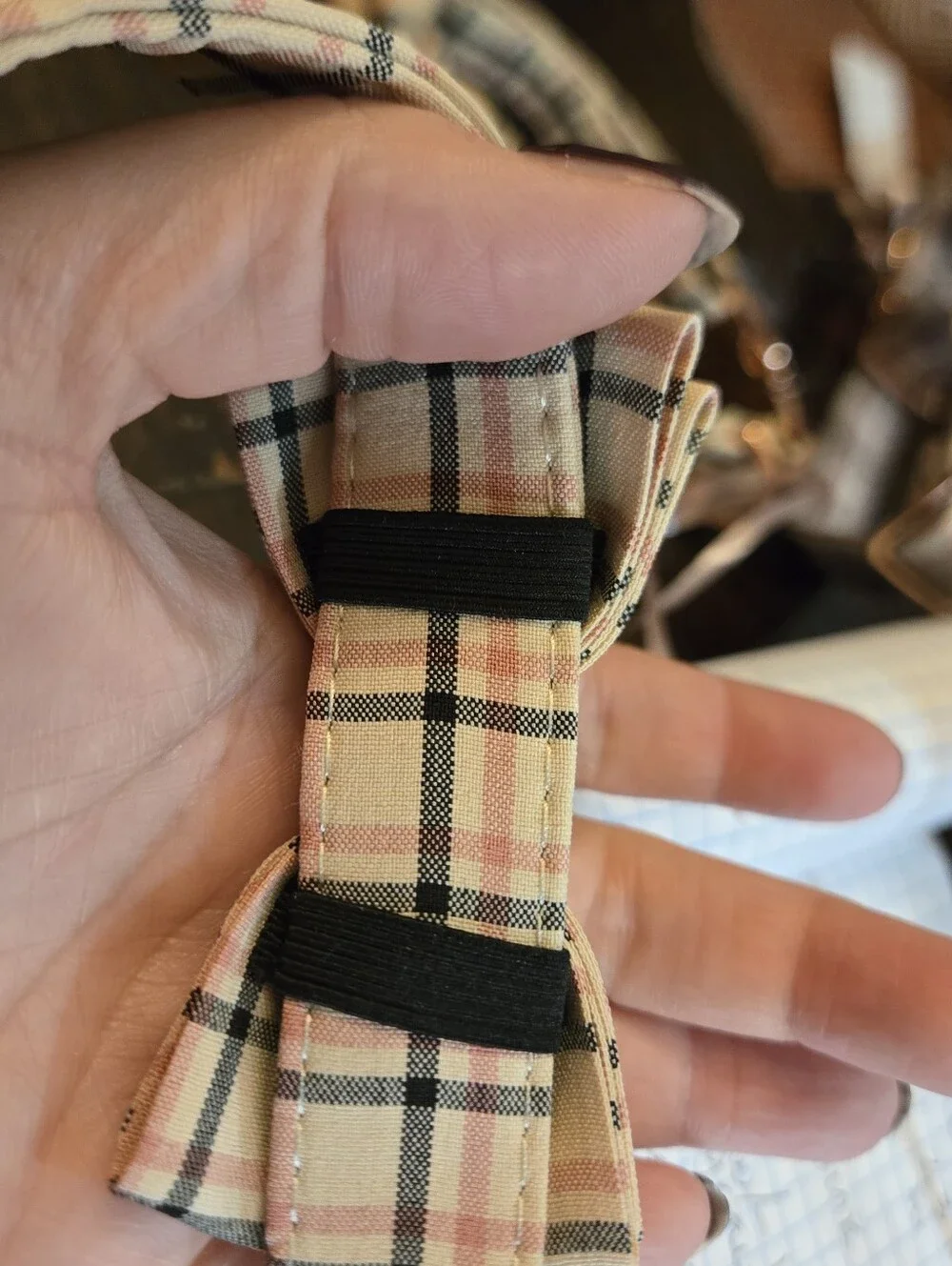 Plaid Bowtie Collar for Dogs - Size Large, Different Colors Available